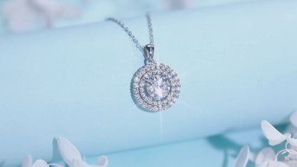 2 Carat Round Moissanite Solitaire Pendant Necklace for Women