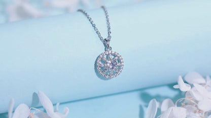 1 Carat Lucky Sun Glowing Moissanite Pendant Necklace