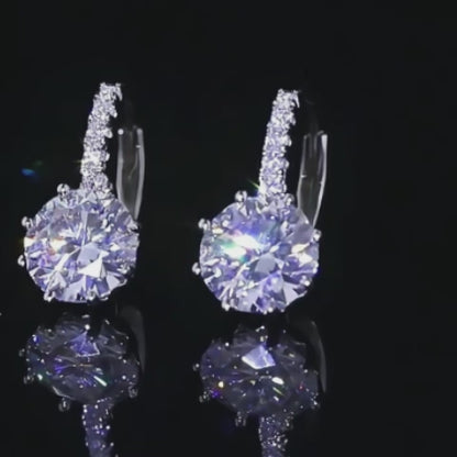 4.0 Carat (2*2) D color Moissanite Hoop Earrings for Women 925 Sterling Silver Earrings