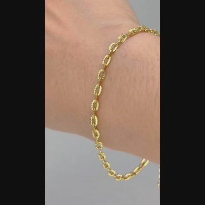 callalove 14K Gold Plated Thin Cable Chain Bracelet for Women - Waterproof Tarnish Free 7''