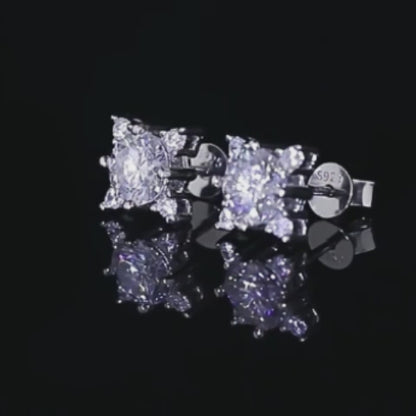 1 Carat Sparkling Star Stud Earrings - Moissanite Earrings for Women & Men