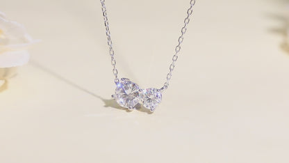 callalove 2-Stone Moissanite Pendant Necklace for Women