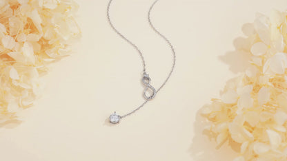 Moissanite Infinity Necklace for Women