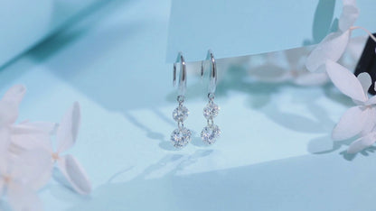 3 Carat (1.5 * 2)  Moissanite Dangle Earrings for Women