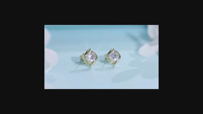 Moissanite Gold Earring Studs for Women