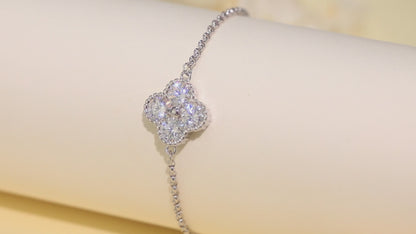 Moissanite Bracelet for Women Adjustable Sterling Silver Chain 6.5-8''