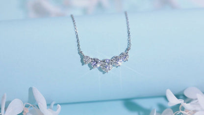 5-Stone Graduated Moissanite Pendant Necklace for Women