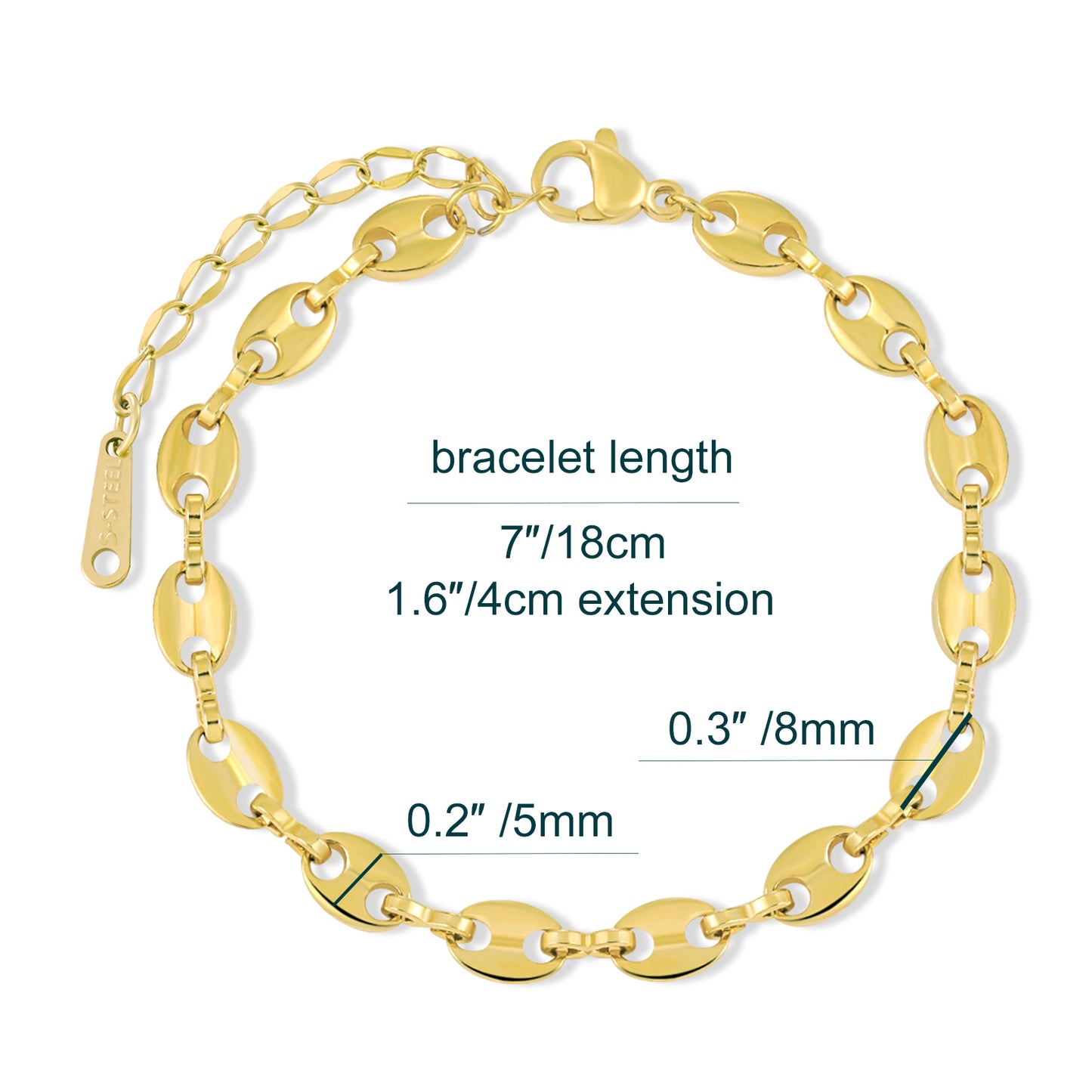 Thin Mariner Chain Bracelet for Women