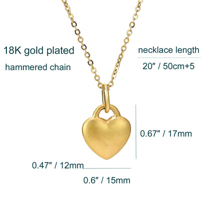 18K Gold Plated Solid Heart Pendant Necklace Bracelet Earring Set